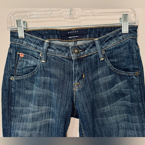 Hudson Jeans Colin Low Rise Skinny Dark Wash "Bea" Denim Flap Back Pockets SZ 24 - Picture 6 of 16